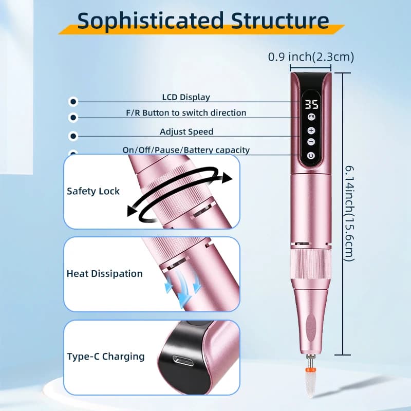 wireless rechargeable nail drill pen — image 6