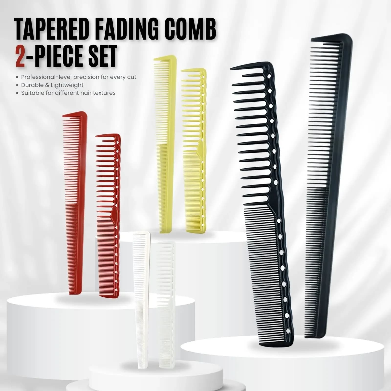Two professional dense‑tooth barbershop combs — image 3