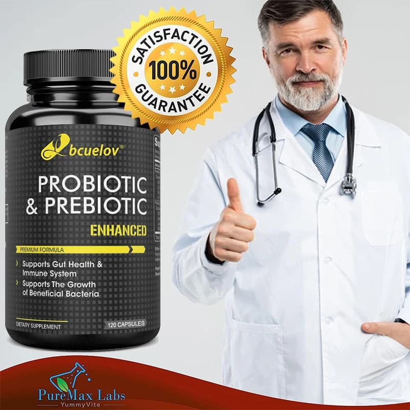 bottle of probiotic and prebiotic supplement — image 1