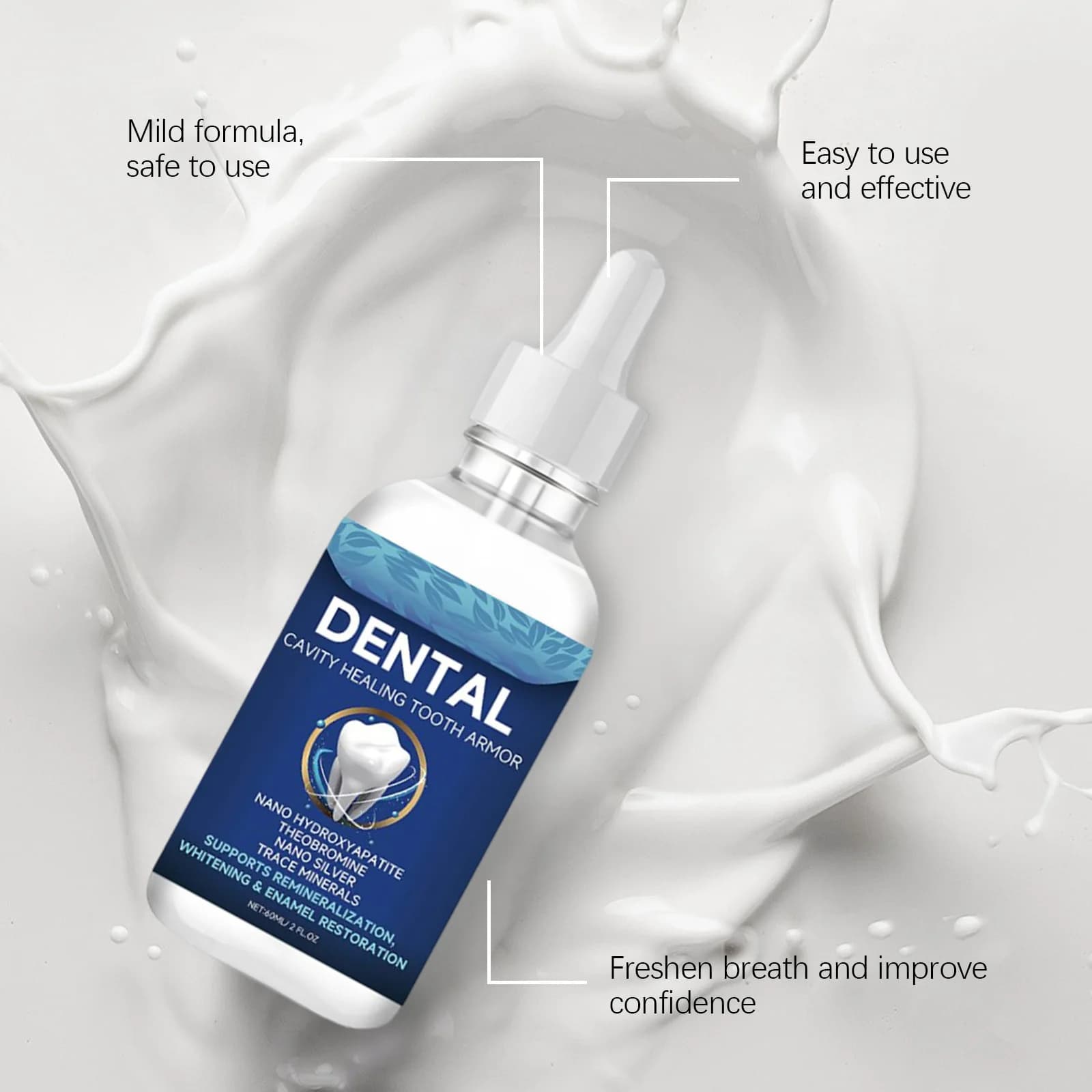Oralhoe dental care liquid bottle — image 3