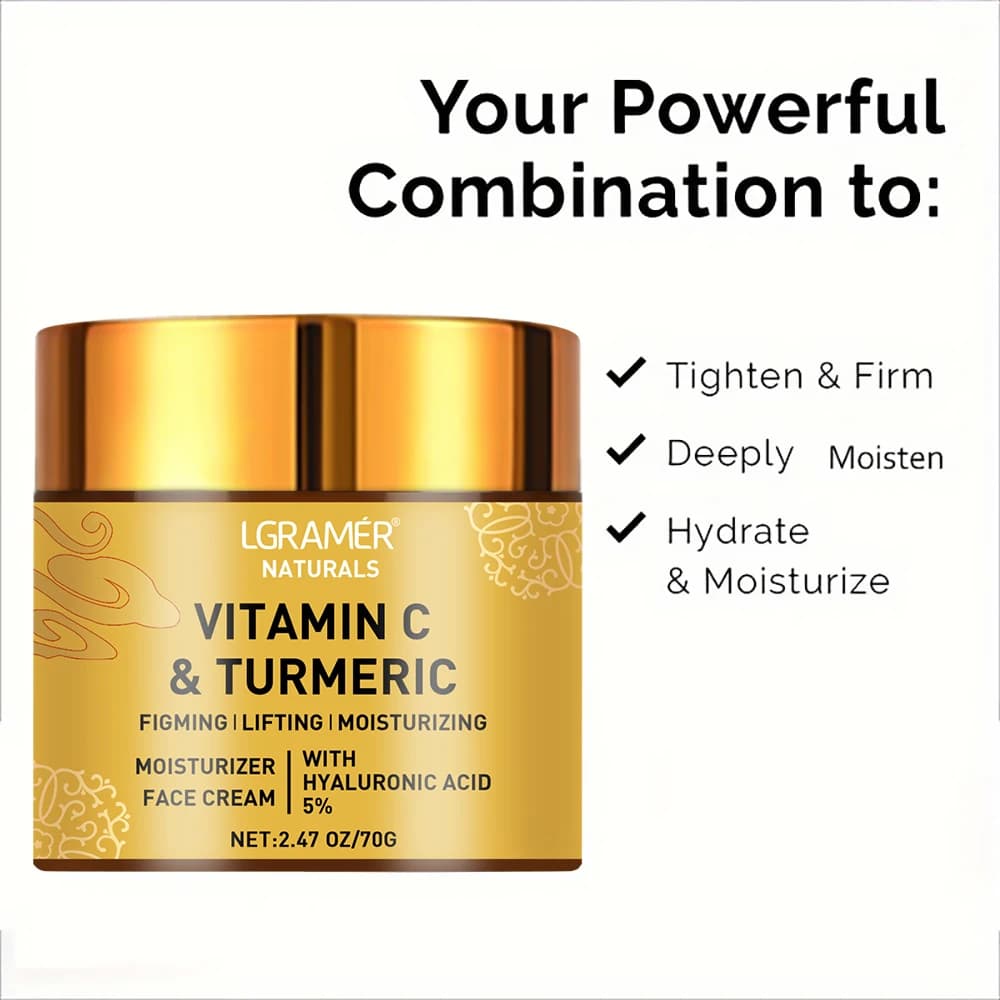 Turmeric vitamin C face cream with retinol and hyaluronic acid — image 3