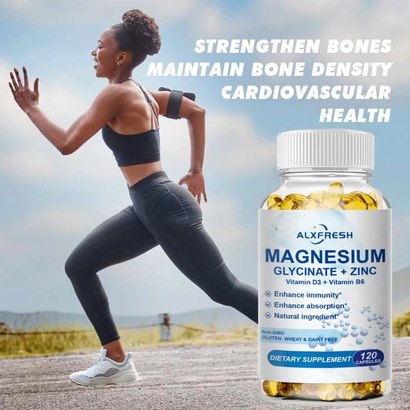 bottles of magnesium zinc vitamin d3 b6 supplement — image 3