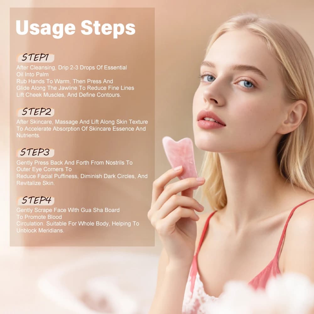 Natural jade Gua Sha facial massage stone — image 3