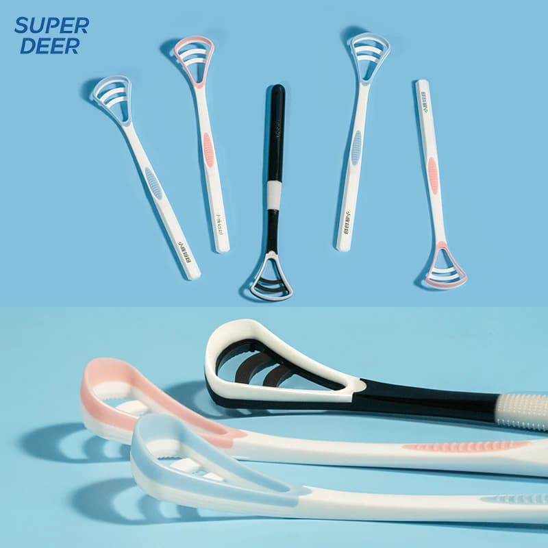 silicone tongue scraper in pastel macaron color — image 4