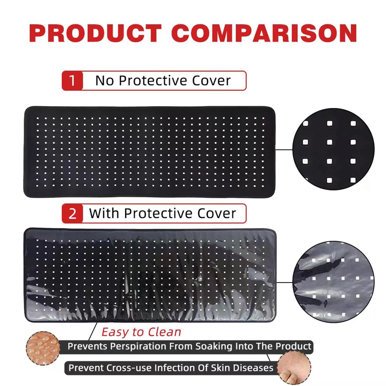 Red and infrared therapy belt wearable heating pad — image 3