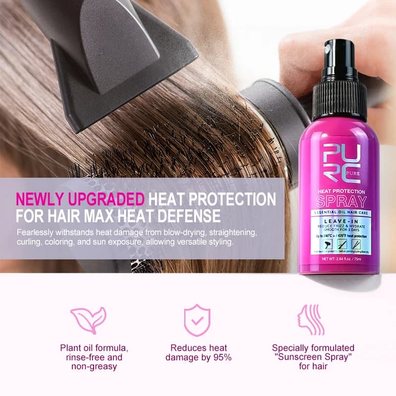 Heat protectant spray bottle with coconut oil formula — image 4