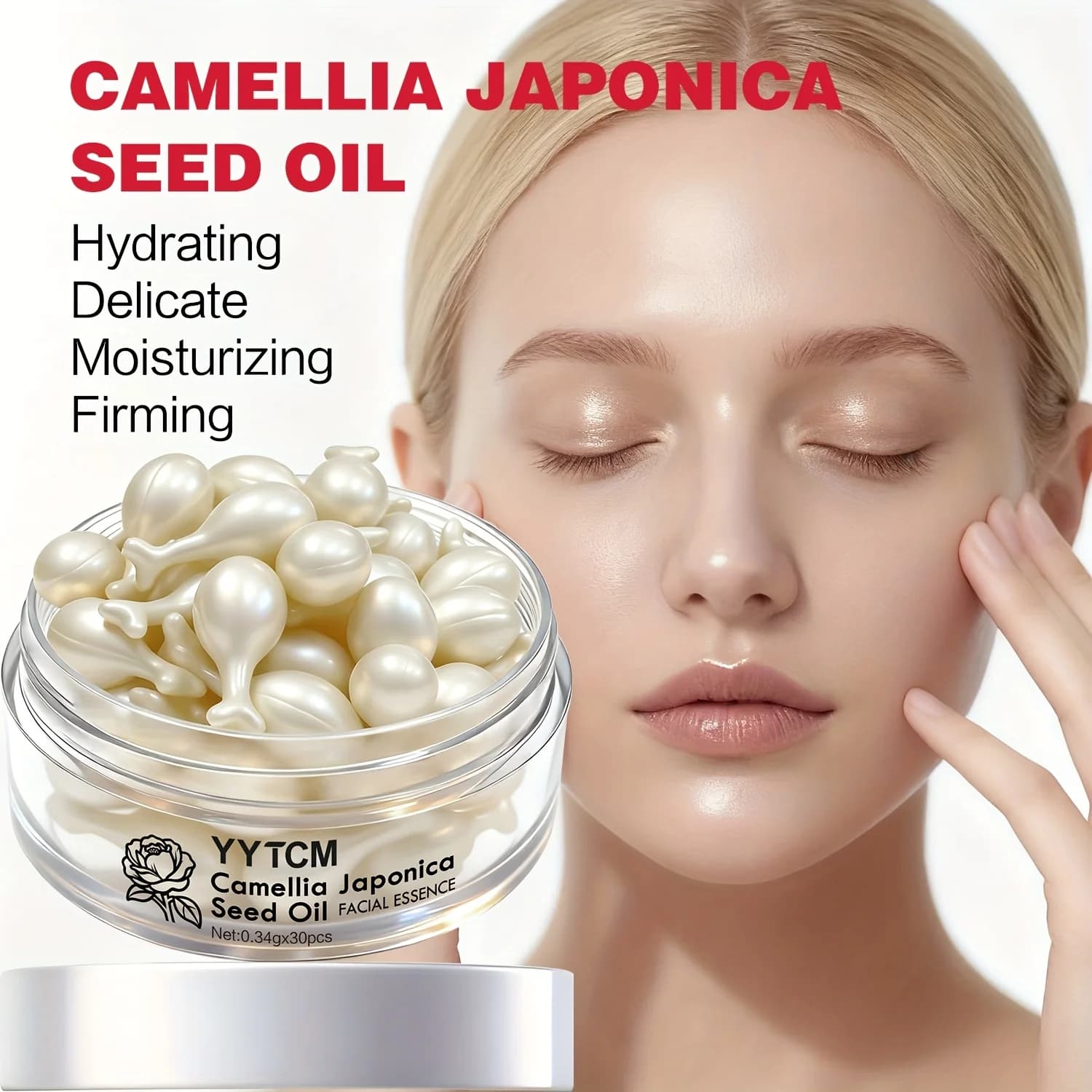 Camellia seed oil essence capsules bottle — image 3