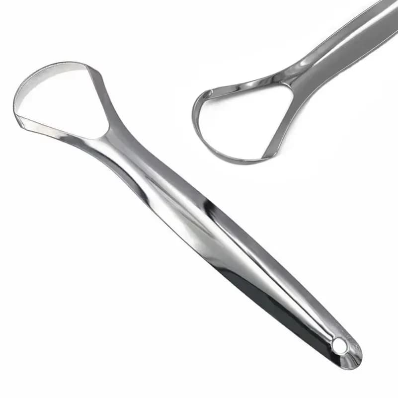 Stainless steel tongue scraper — image 3