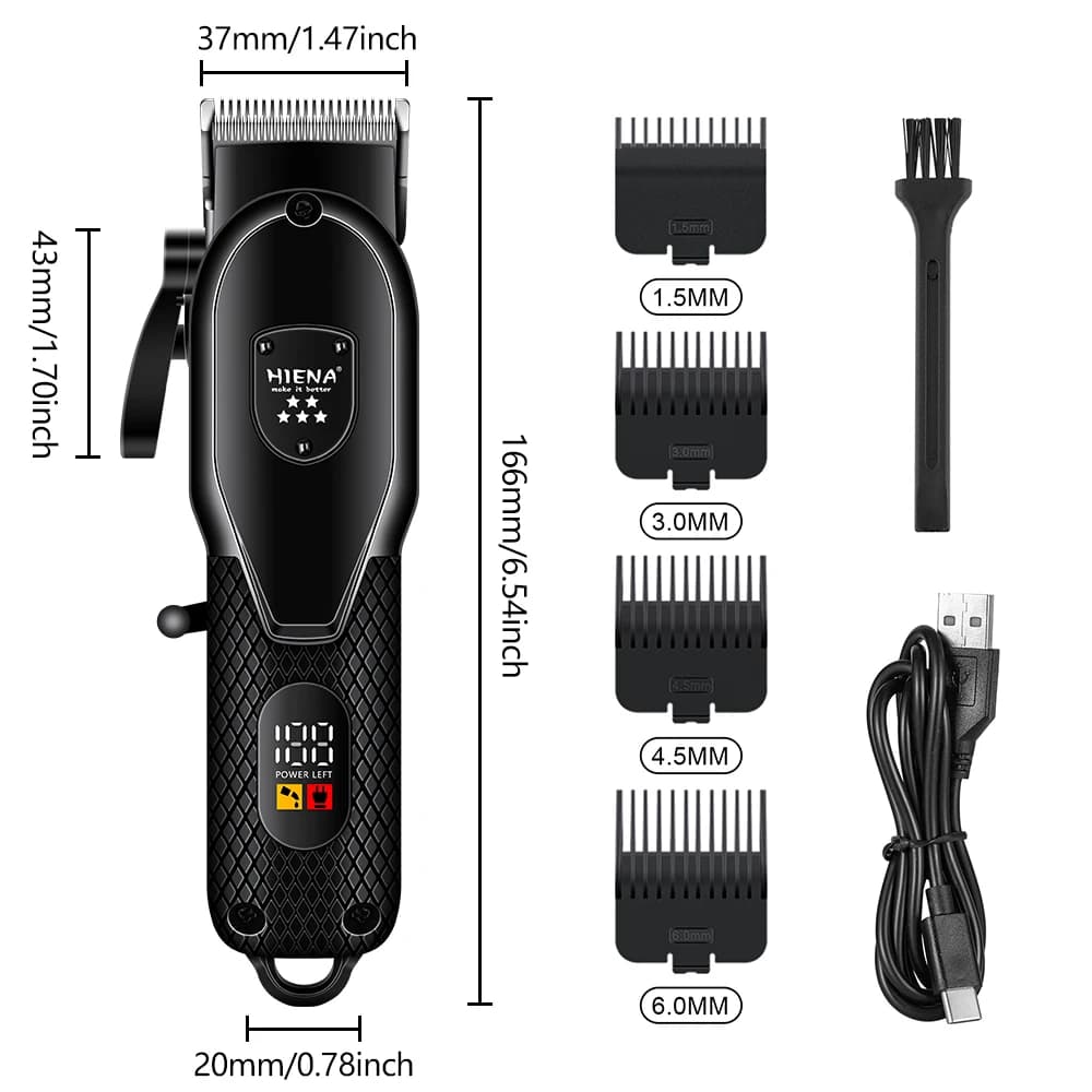 Hiena hair clipper kit with LCD display and guide combs — image 7