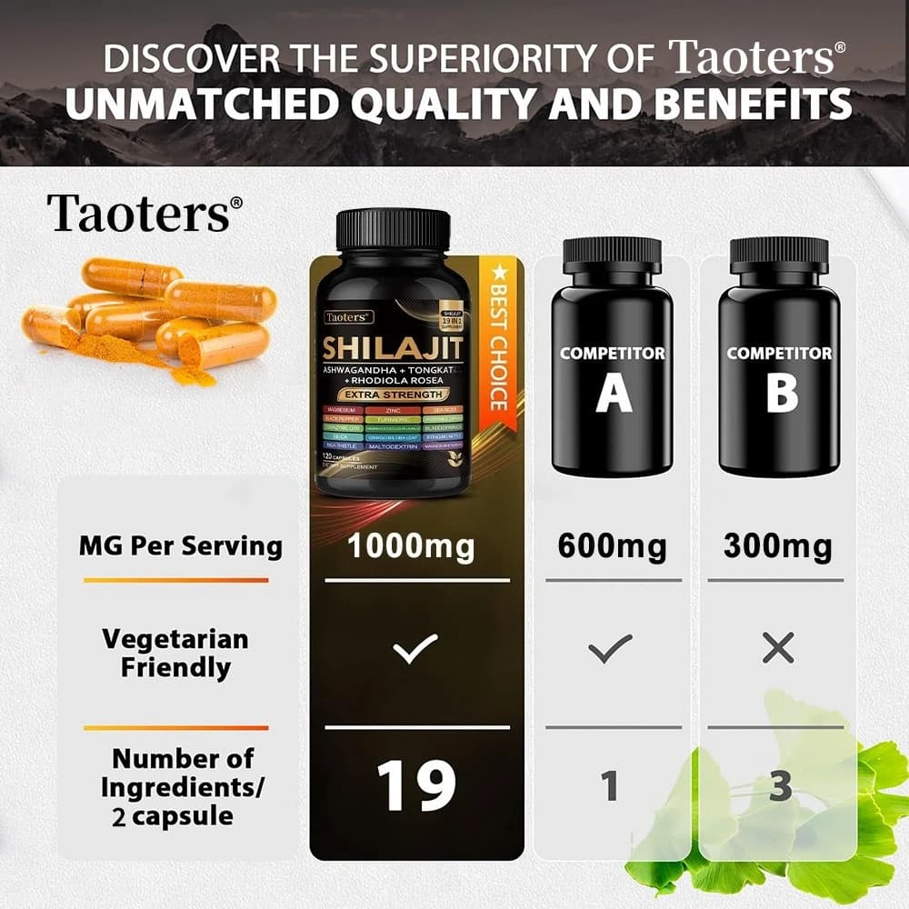 bottles of shilajit and sea moss supplement capsules — image 3