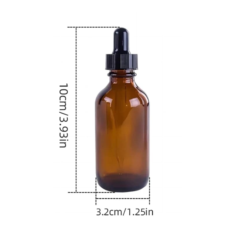 Set of 12 amber glass 30ml essential oil bottles with droppers — image 2