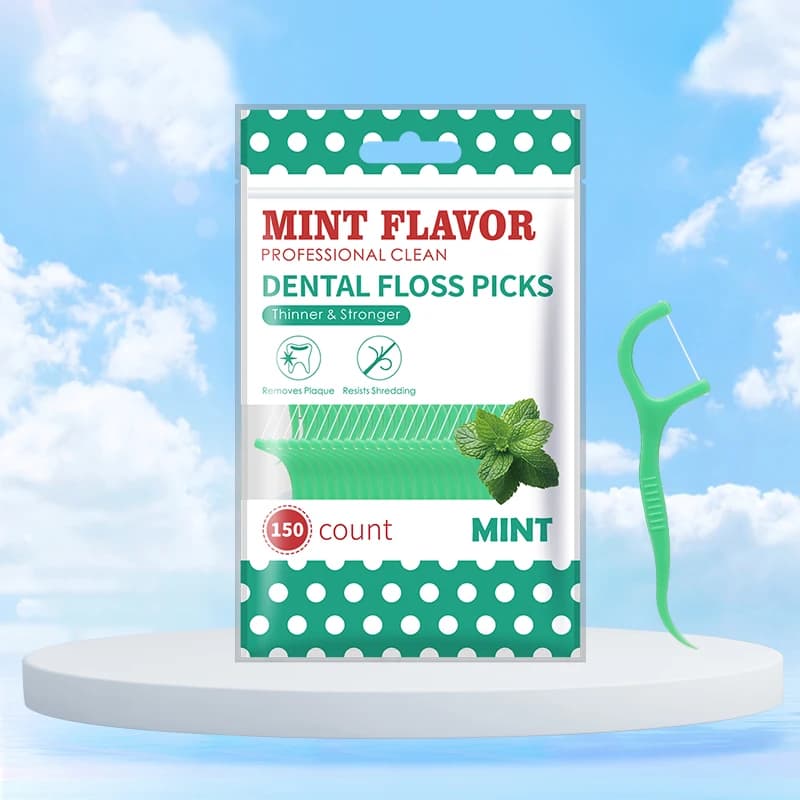 Mint-flavored disposable floss cleaning sticks — image 7
