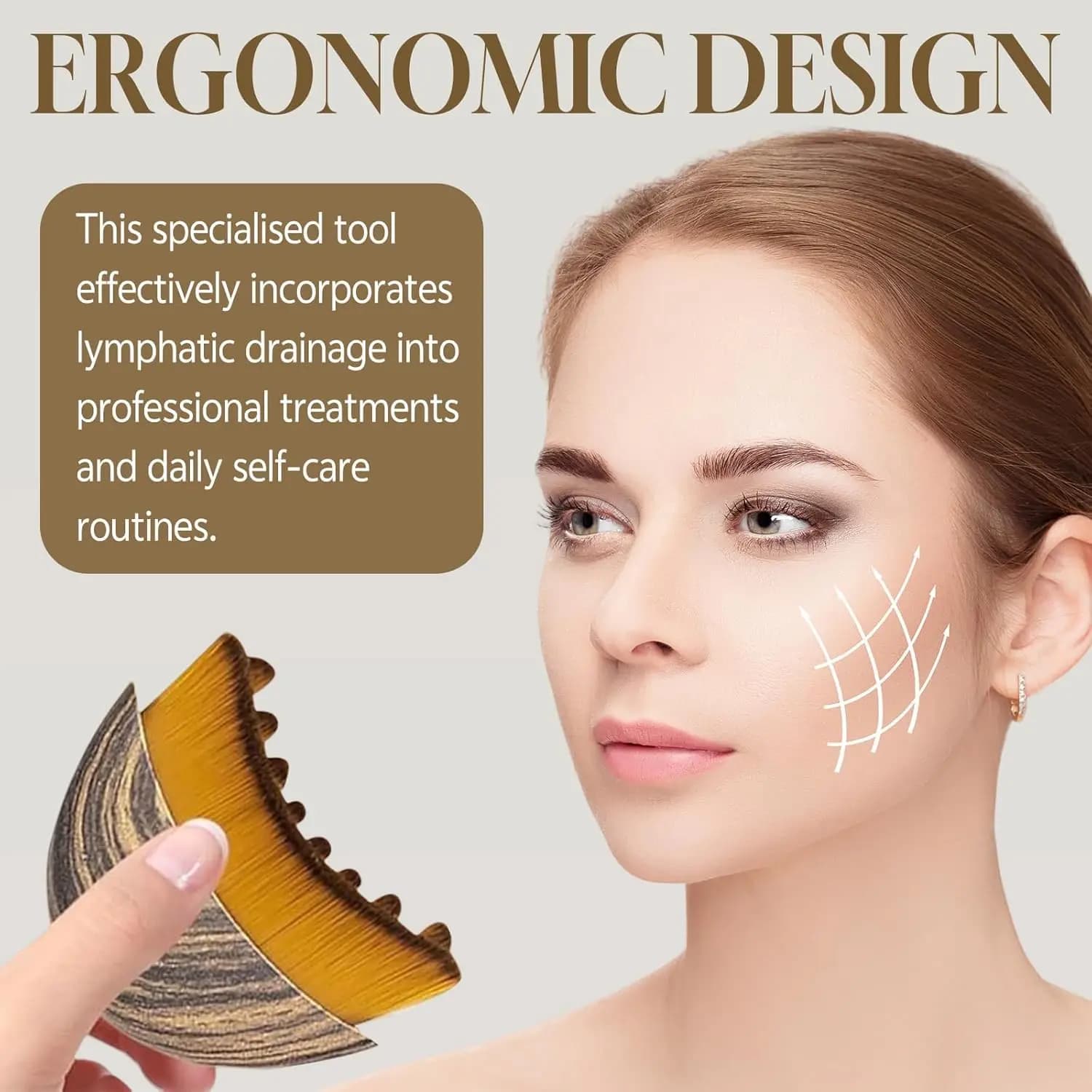 Lymphatic contour face brush for facial massage — image 3