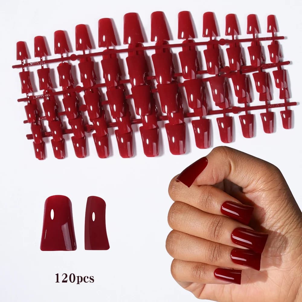white press-on French nail set with file — image 5