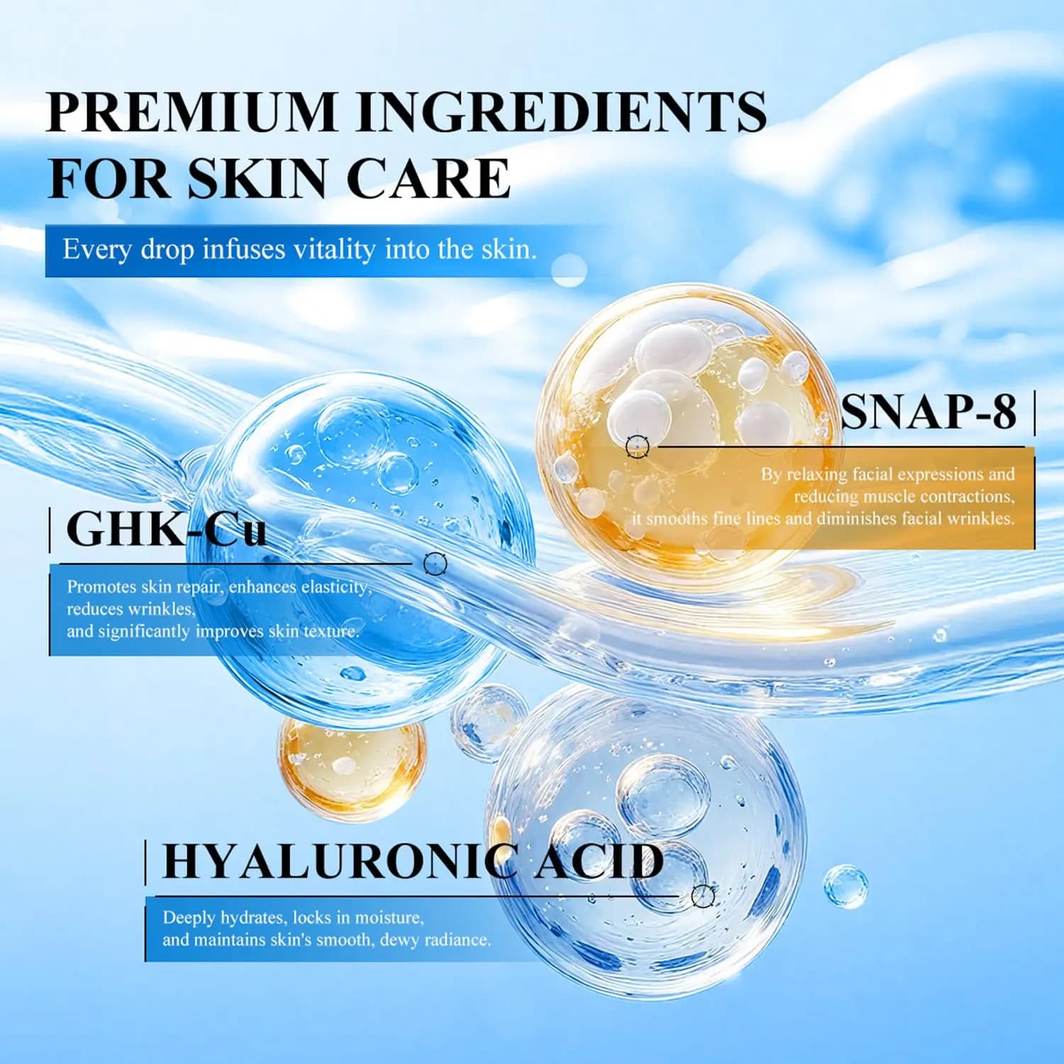 Copper peptide facial serum bottle with SNAP‑8 — image 2