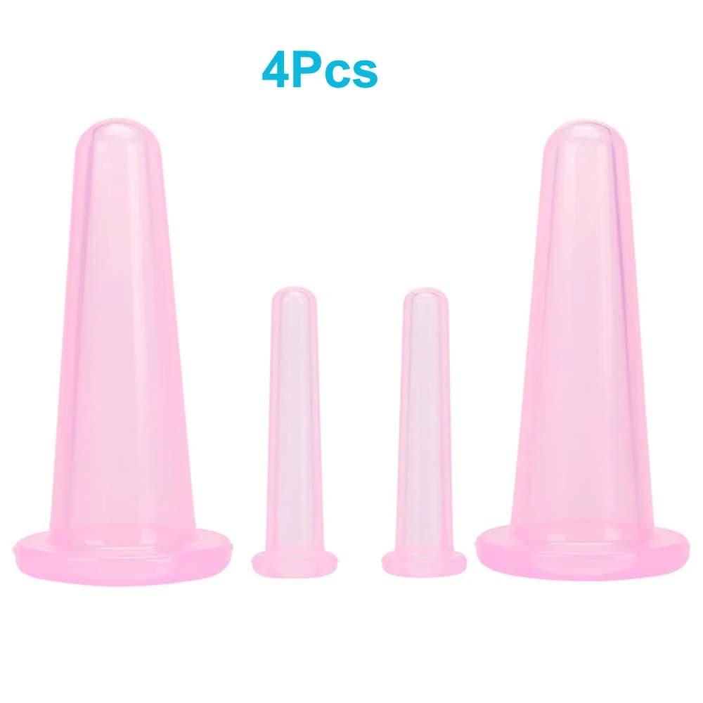 set of four natural silicone cupping massage cups — image 7