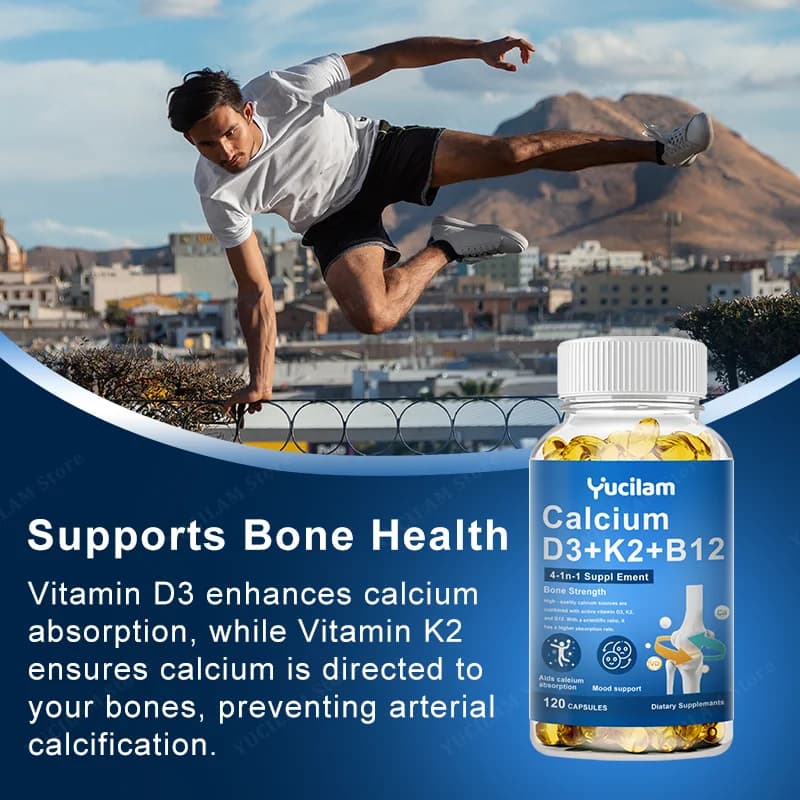 Vitamin D3 K2 B12 calcium supplement capsules — image 4