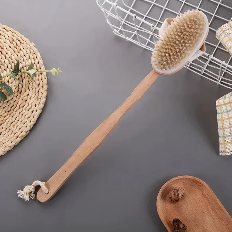 2-in-1 dry skin body massage brush with natural bristles — image 8