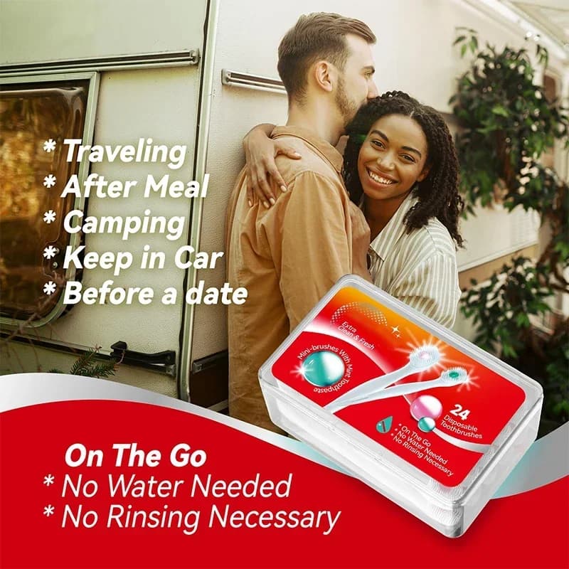 pack of 20 disposable travel toothbrushes in two flavors — image 4