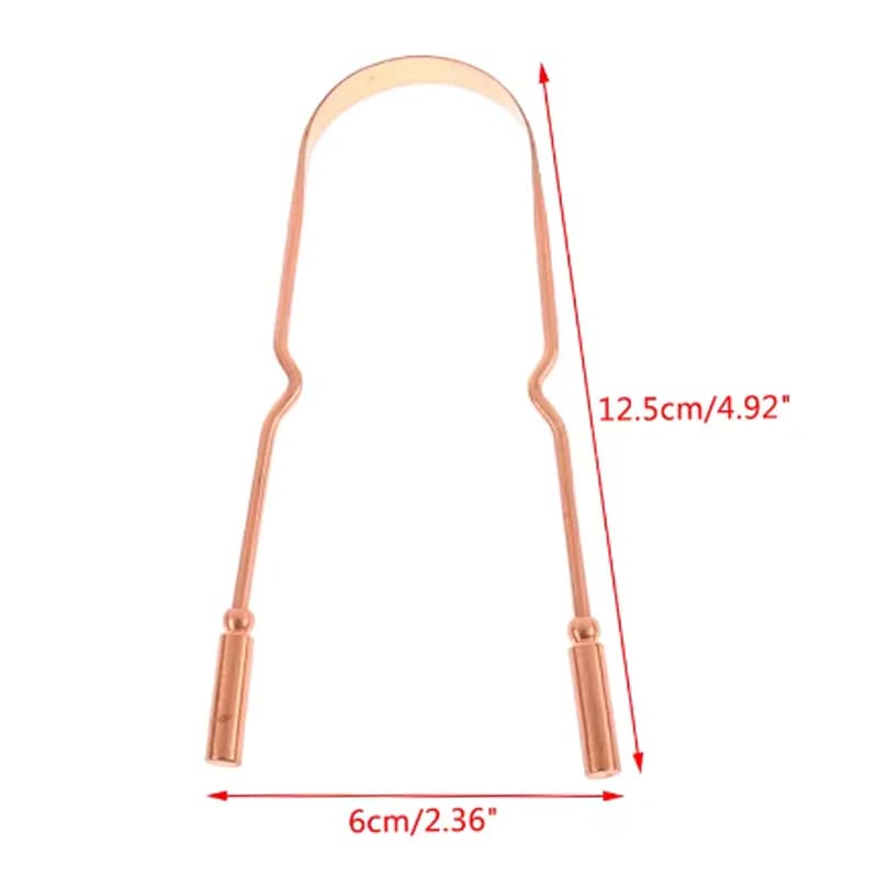 Pure copper tongue scraper with metal storage box — image 4