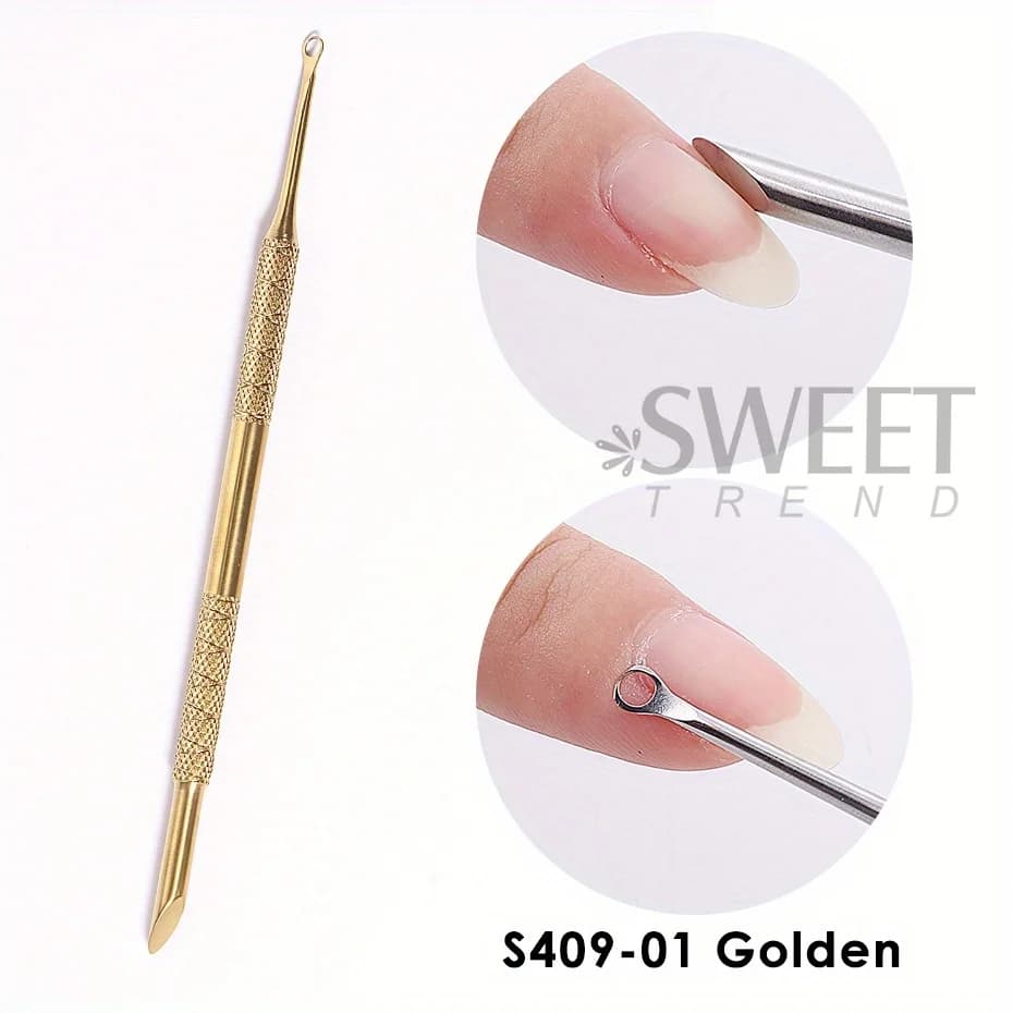 stainless steel double-headed nail pusher for cuticle removal — image 8
