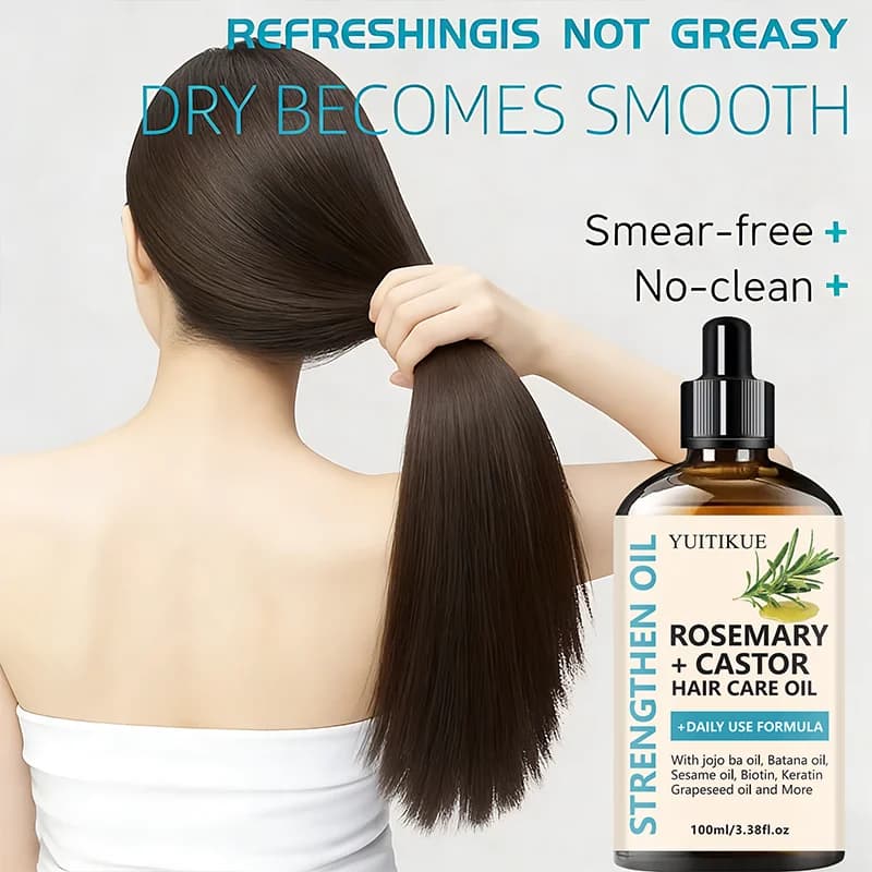 bottle of rosemary and castor strengthening hair oil — image 5