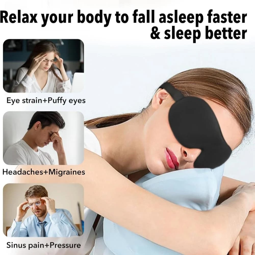 3D memory foam sleep mask covering eyes — image 3