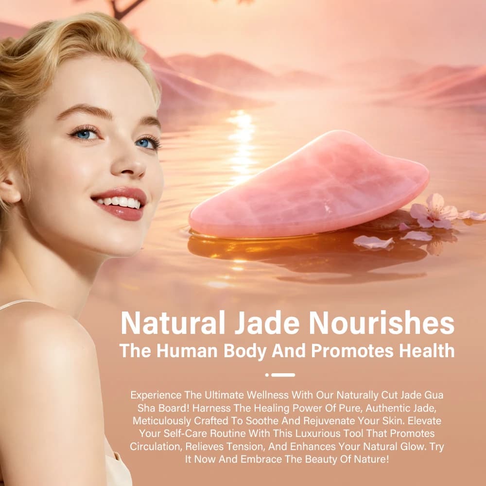 Natural jade Gua Sha facial massage stone — image 6