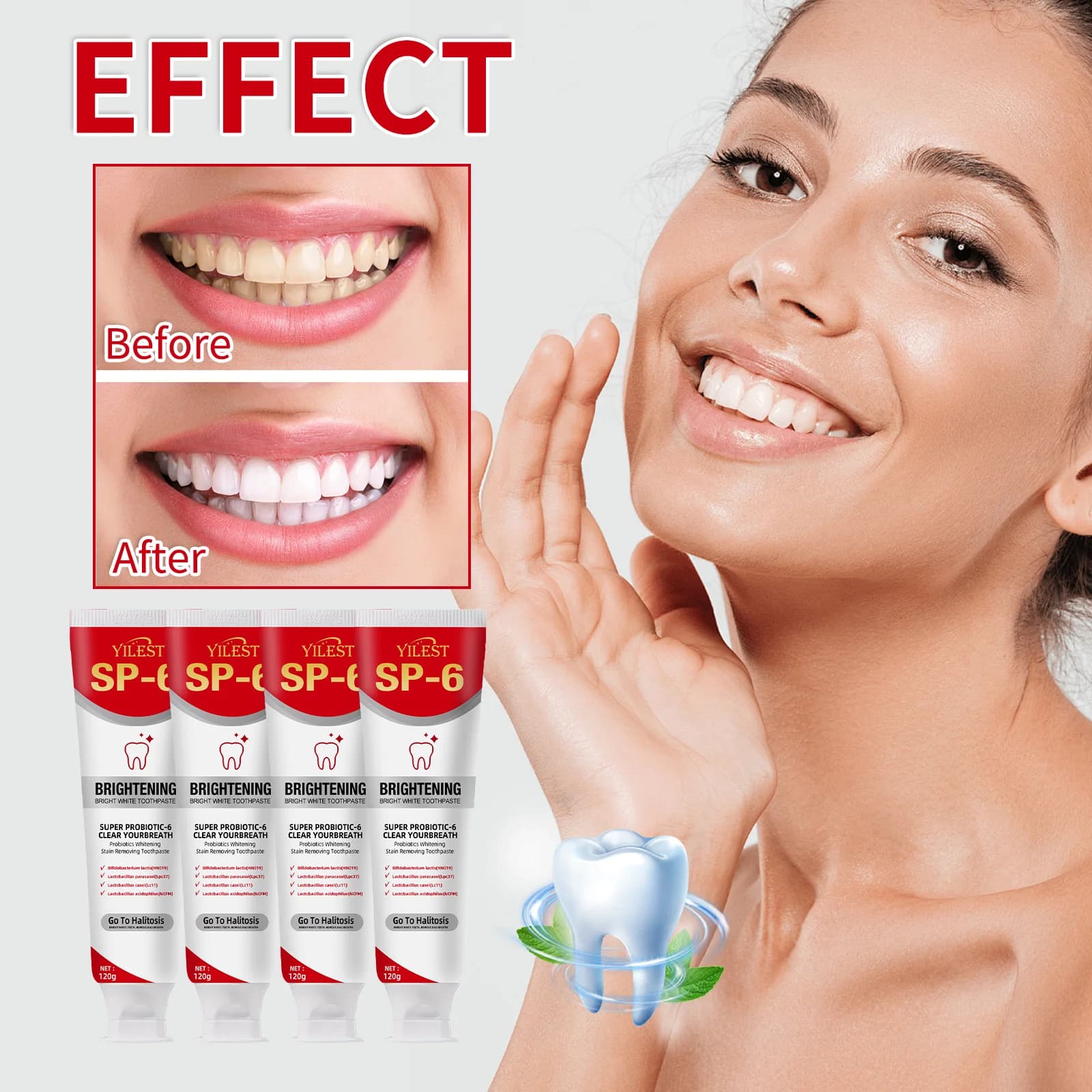 Probiotic whitening toothpaste tube — image 4