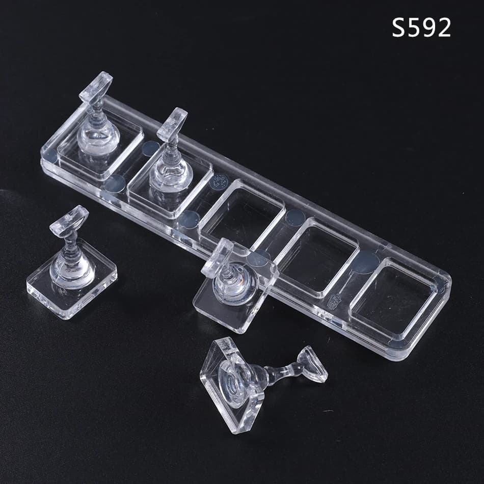 clear acrylic nail display stand with tip holder — image 7