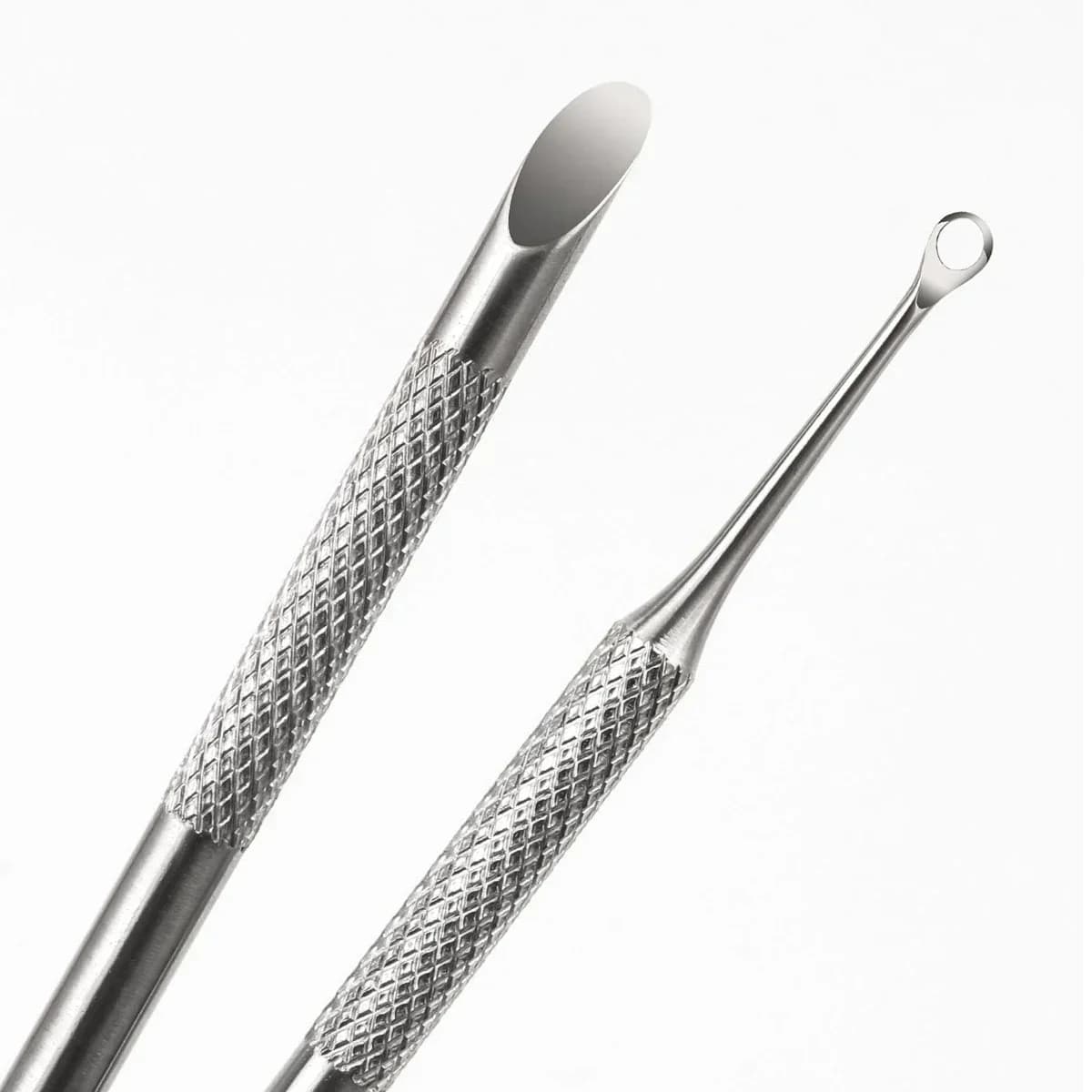 double-ended stainless steel manicure tool with file and cuticle pusher — image 2