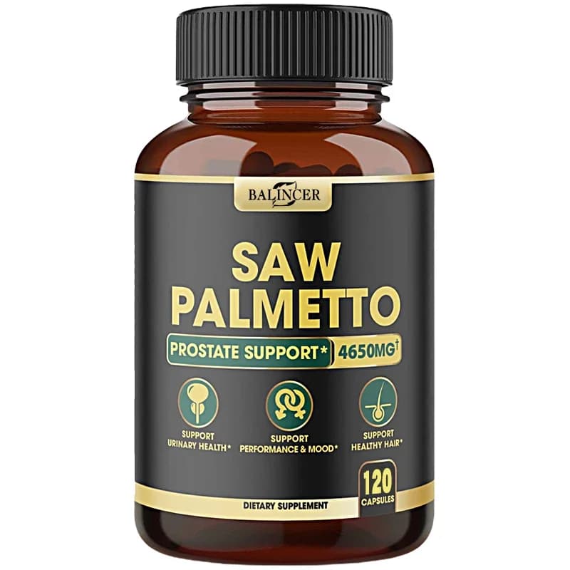 bottles of saw palmetto capsules with ashwagandha and turmeric — image 7
