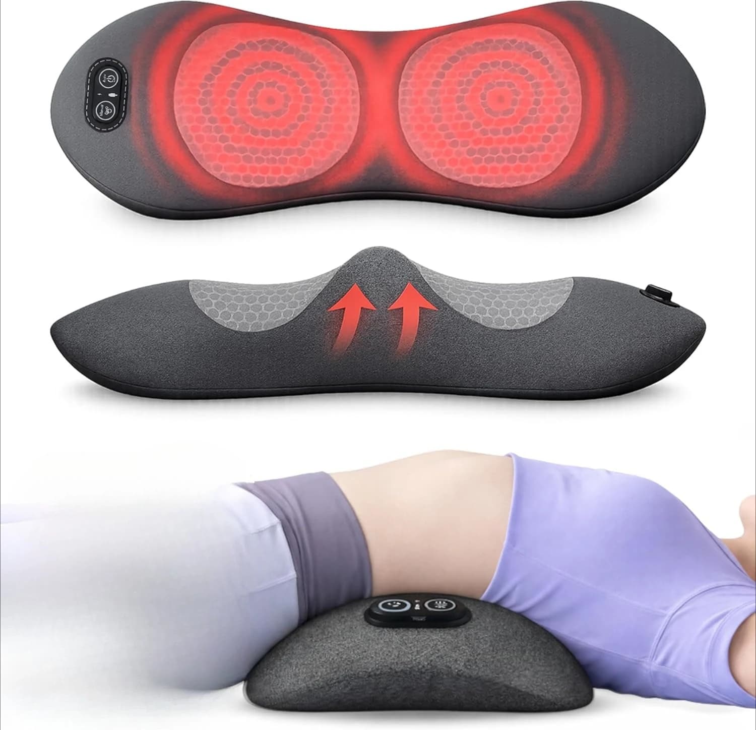 Back massager with heat and vibration