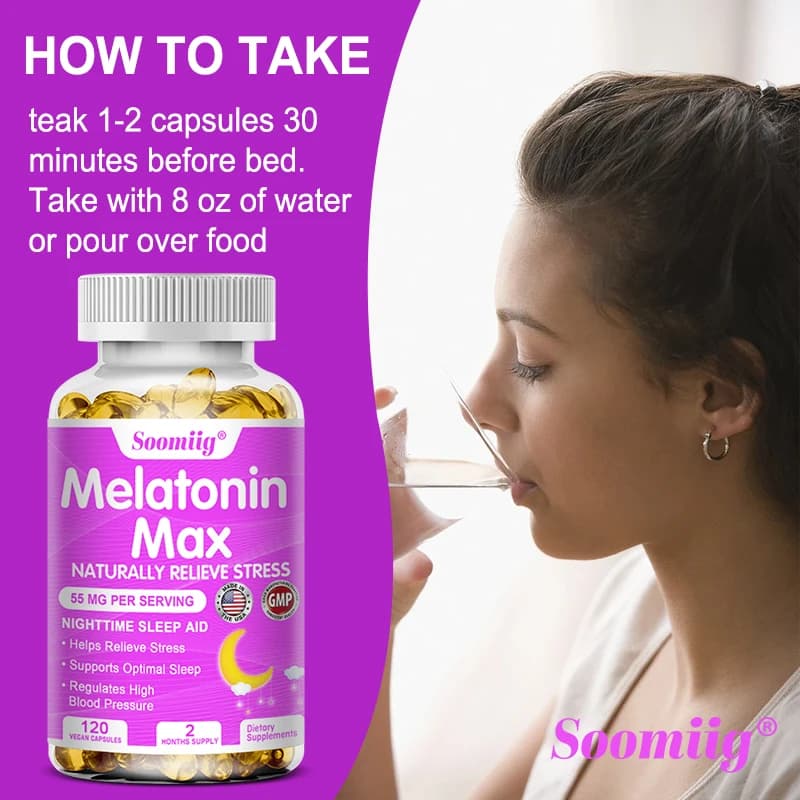 bottle of melatonin 55mg with MSM, zinc, vitamin D3 and B6 — image 5