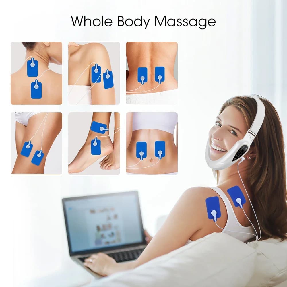 Rechargeable V‑Face portable facial massager with LED display — image 5