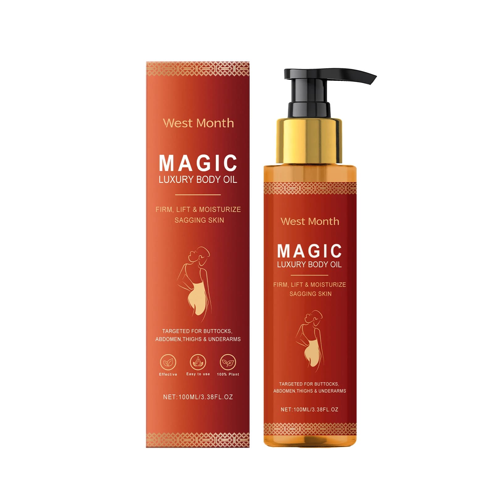 luxury body tightening oil bottle — image 8