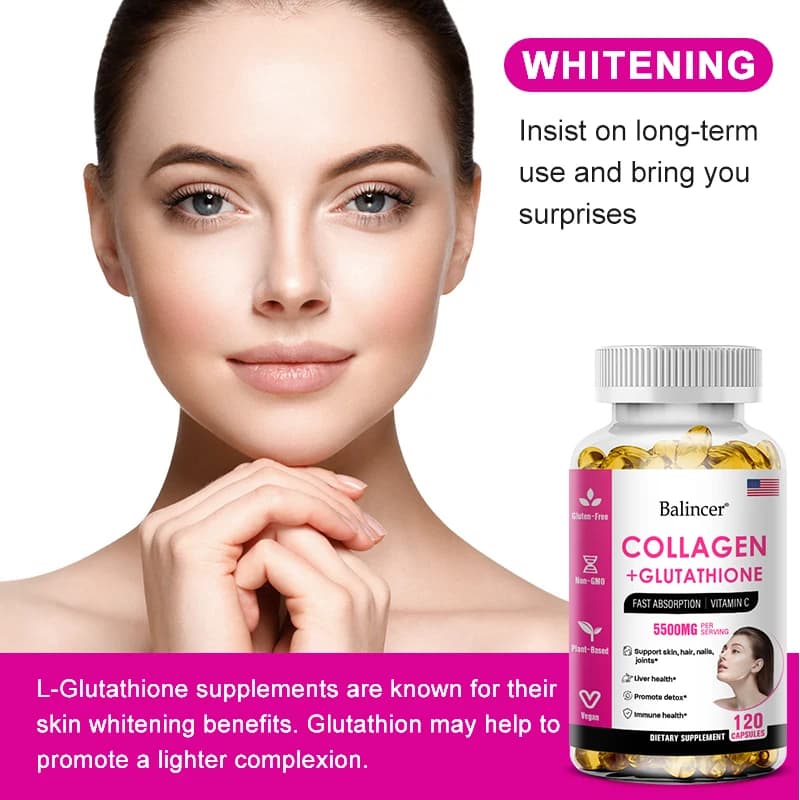 glutathione collagen antioxidant whitening capsules bottle — image 3