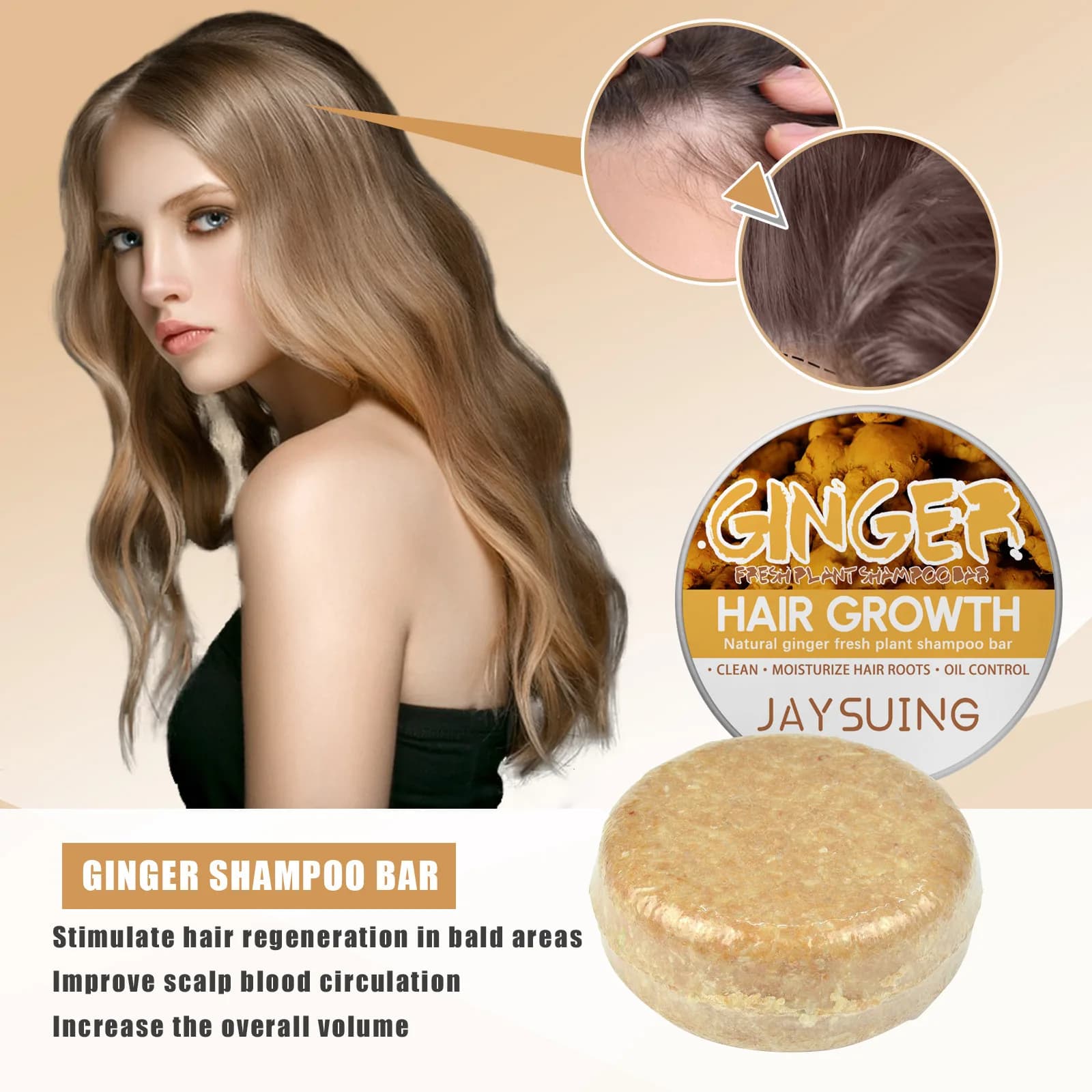 Natural ginger shampoo soap bar 60g — image 5