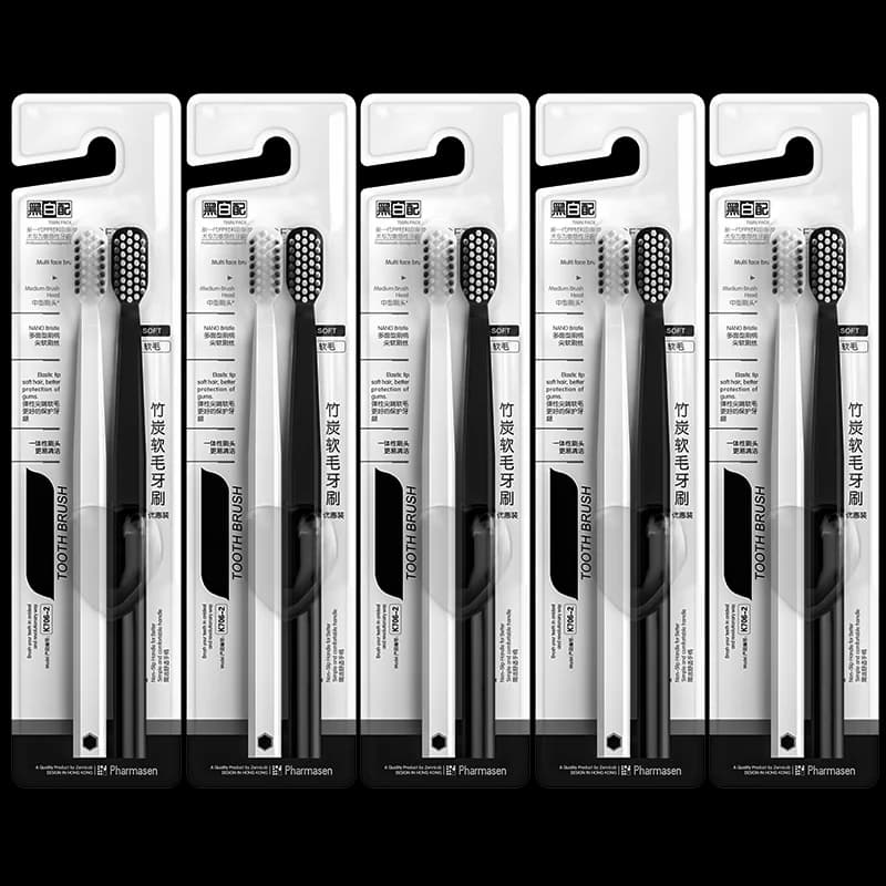 Bamboo charcoal toothbrush with soft silk bristles — image 7