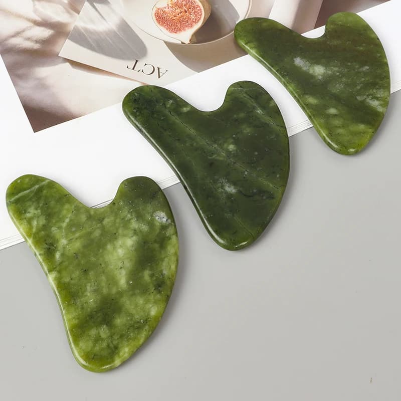 heart-shaped jade gua sha neck massager — image 6