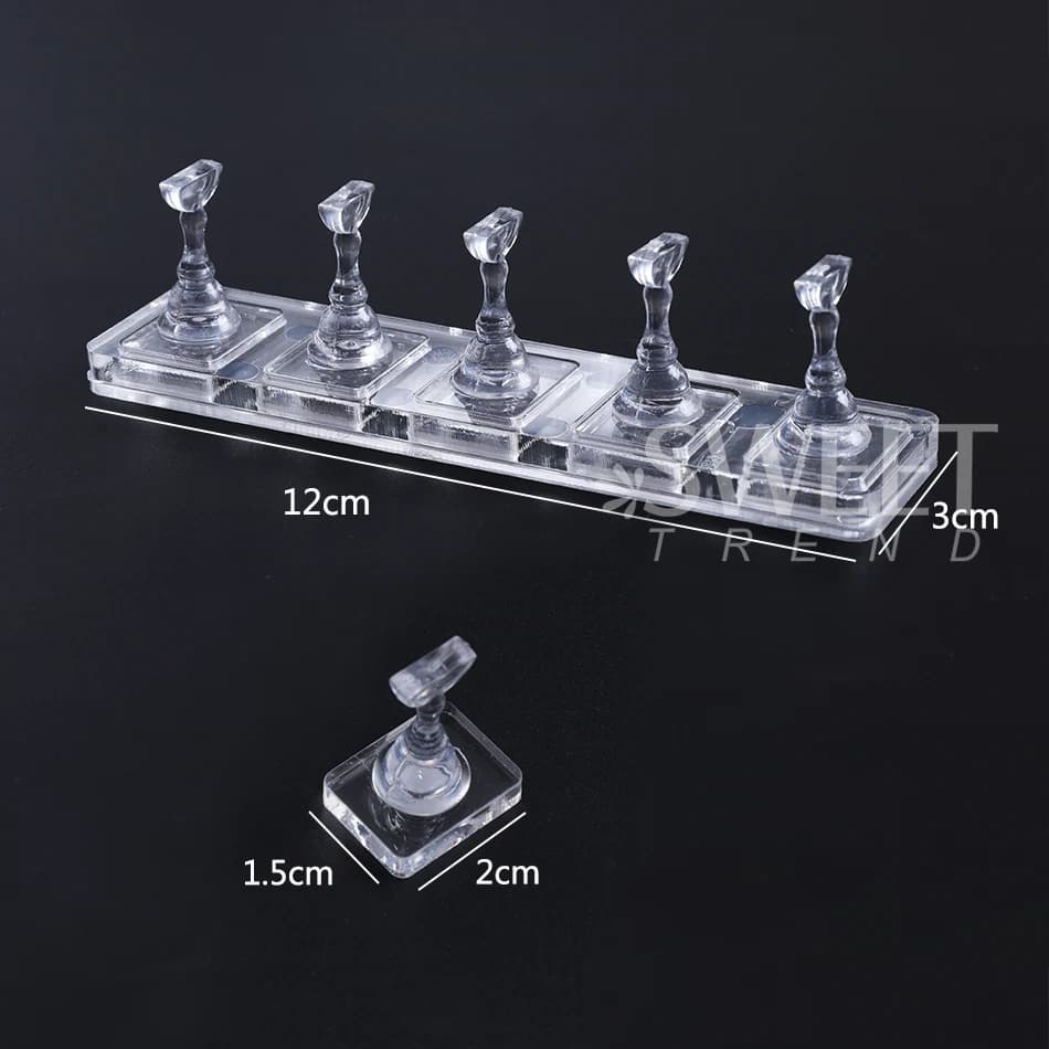 clear acrylic nail display stand with tip holder — image 3