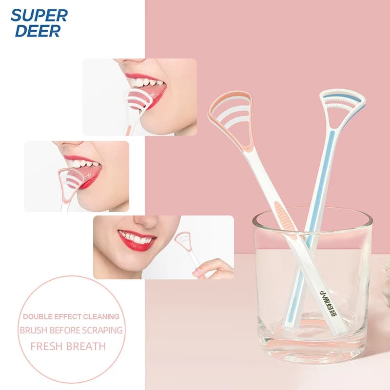 silicone tongue scraper in pastel macaron color — image 3