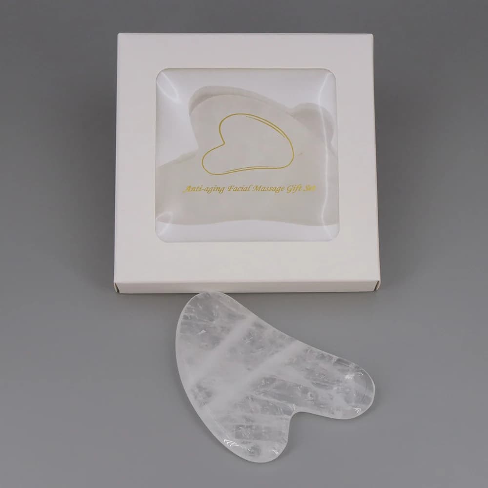 pink rose quartz and amethyst gua sha massage board — image 8