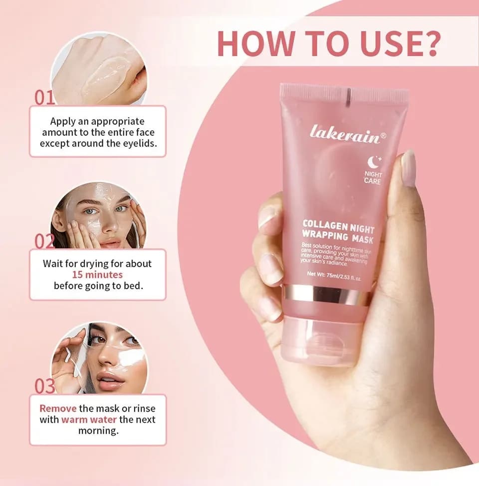 Hydrolyzed collagen overnight peel-off facial mask set — image 3