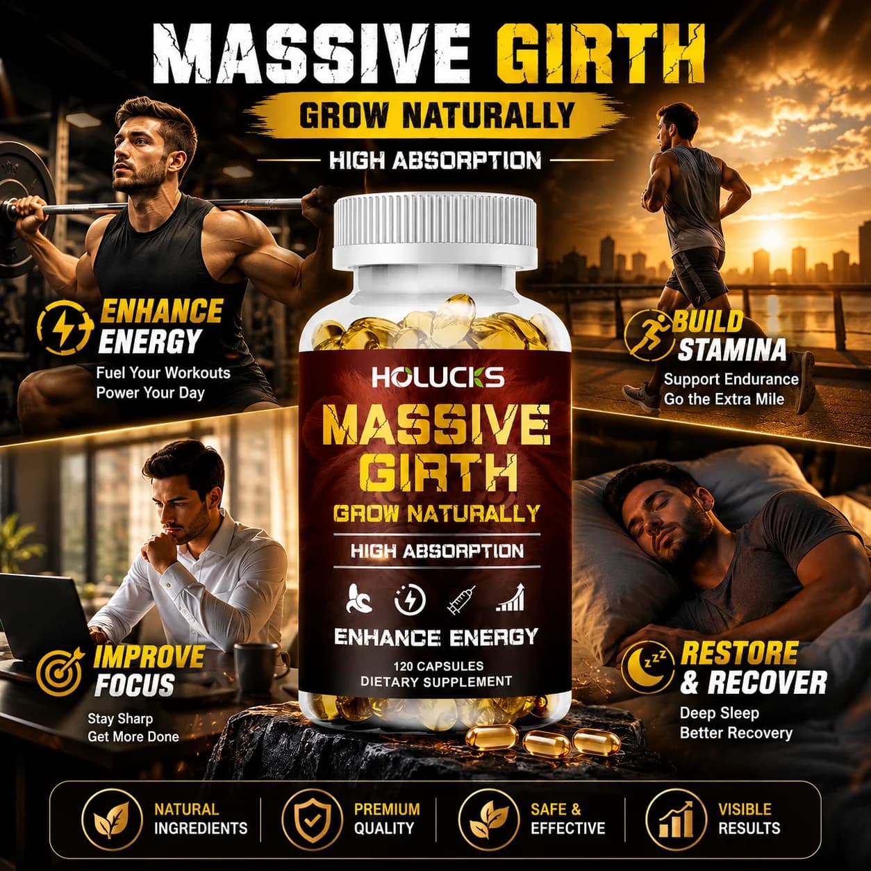 bottles of male boost capsules with maca root — image 4