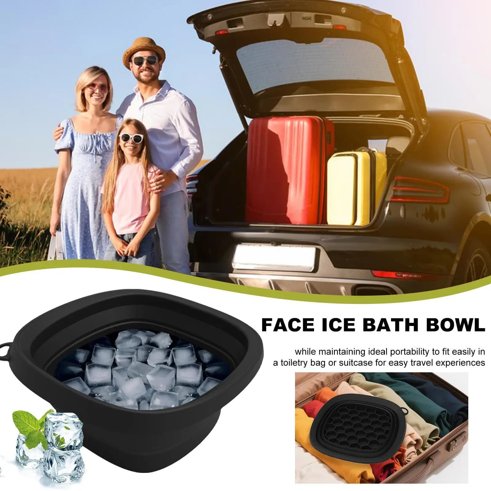 foldable silicone face ice bath bowl — image 3