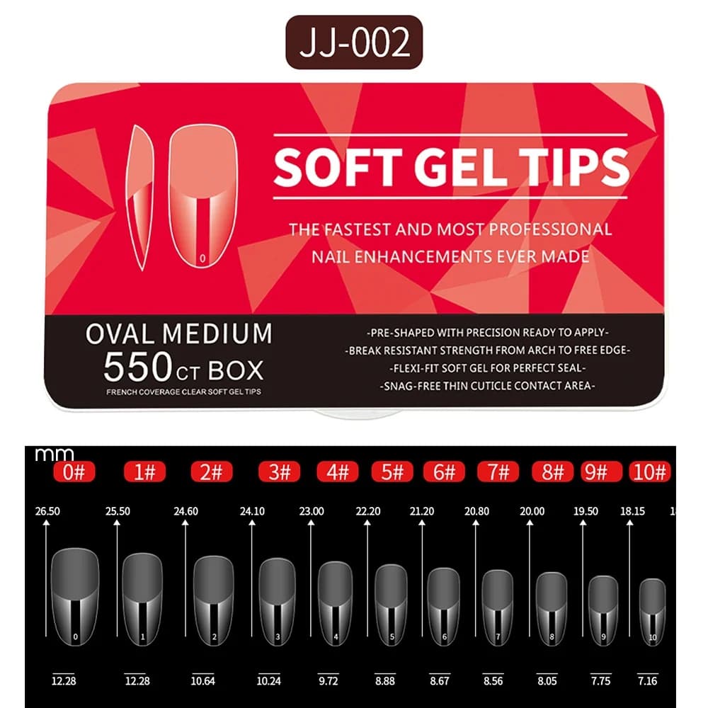 soft gel nail tips medium short almond coffin pack of 550 — image 8