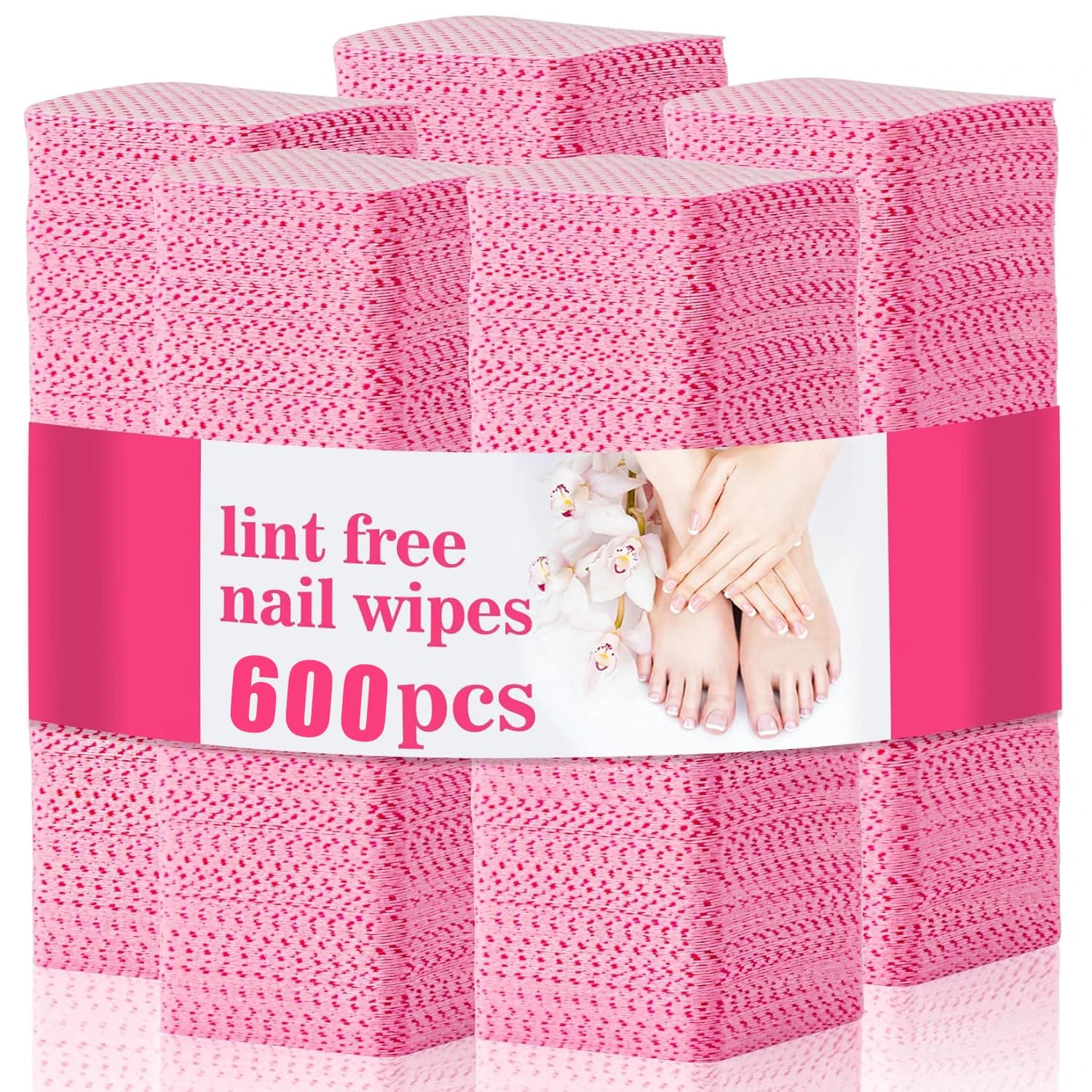 600 Cotton Gel Nail Polish Remover Wipes