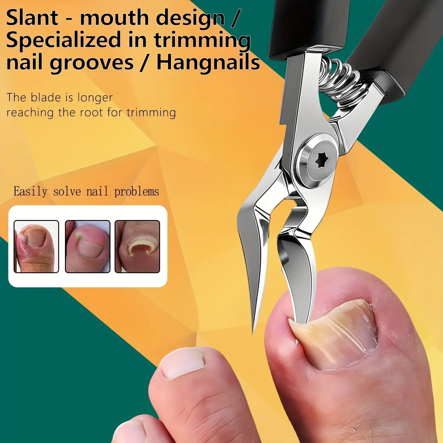 Heavy-duty steel toenail clipper with serrated blade — image 2