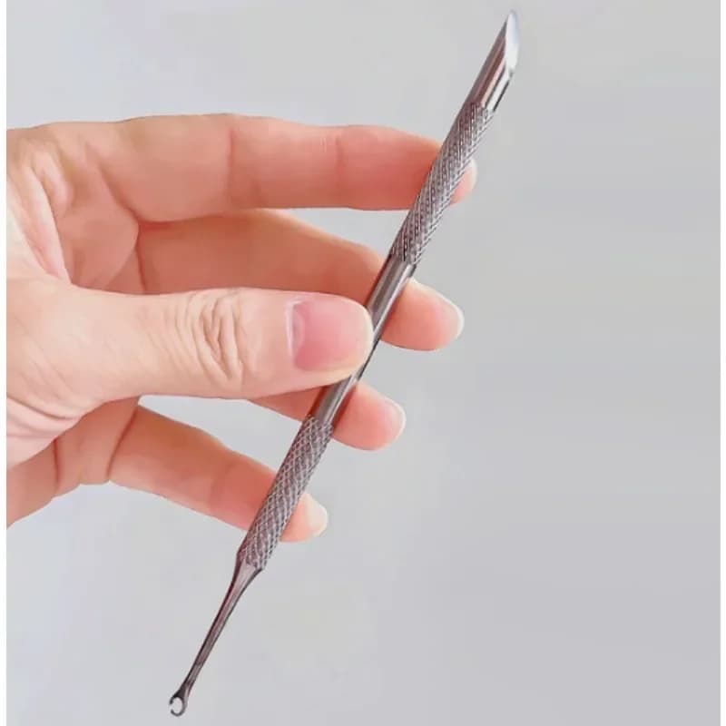 Stainless steel double-ended nail cuticle pusher and remover — image 3
